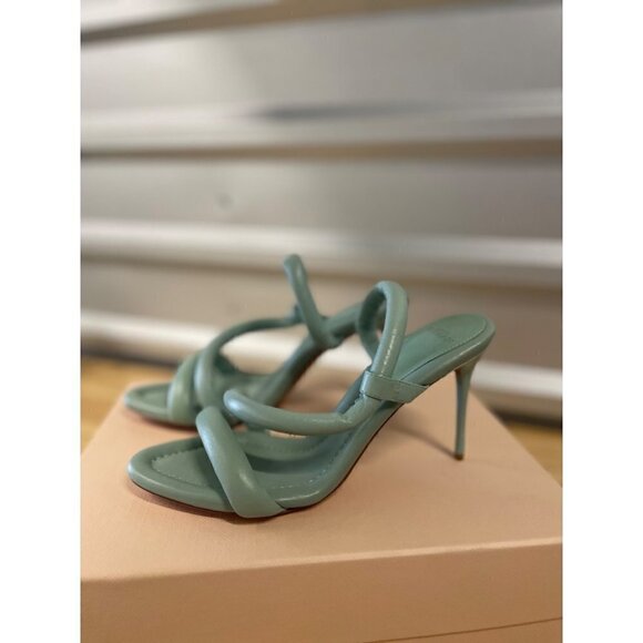 Alexander Birman Aysha Padded Leather Sandals Pistachio Womens Size 38 - Picture 7 of 12